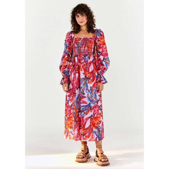 NEW Farm Rio Colorful Bananas Maxi Dress XS - Picture 1 of 16